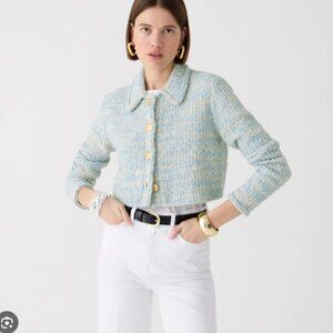 NWT JCrew Textured cropped lady jacket in space dyed yarn in size S